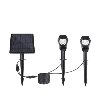 China Small Angle Free Standing Solar Floodlight Double Garden Garden LED Outdoor Waterproof Solar Spotlight for sale