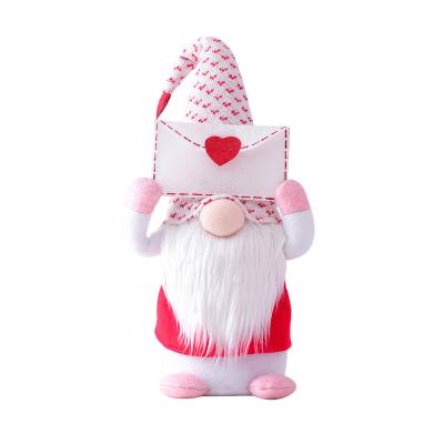 China Cute Modeling Gift Rudolph Valentine Gnome Plush Toy Custom Love Letters Valentine Gnome Stuffed Plush Toy Children Gift for sale