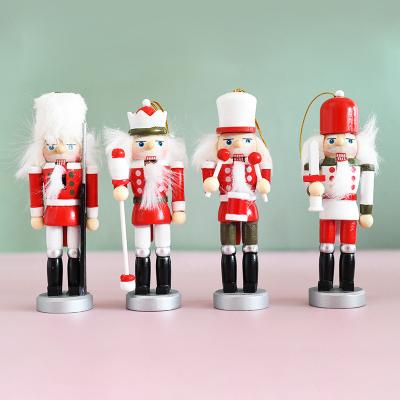 China Christmas Ornament Opens Christmas Nutcracker Red Soldier 13CM Nutcracker Set 4 Christmas Cartoon Decoration Creative Ornament Gift for sale