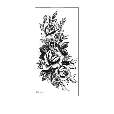 China Temporary Sketch Flower Tattoo Sticker Body Beauty Water Transfer Paper Sketch Flower Tattoo Sticker for sale