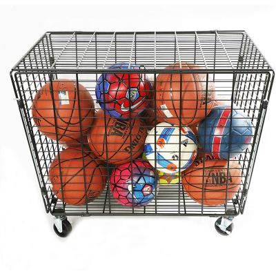 China Viable Metal Basketball Storage Wire Locker Holder Ball Locker For School Equipment Organizer With Lid for sale