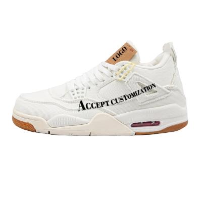 China High quality denim new 2021 fashion trend NK white AJ 4 retro sneakers shoes for men for sale