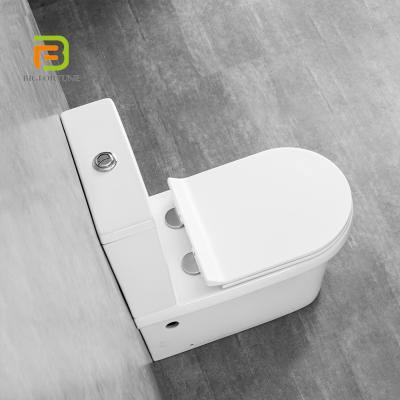 China Double-Flow Modern Ceramic White Color Floor Standing Two Piece Toilet Bowl for sale