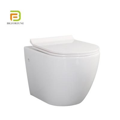 China Double-Flow Western Sanitary Ware One-Piece Ceramic Wall Hung Toilet for sale