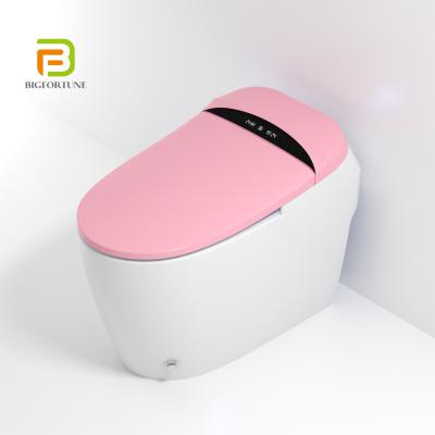 China Automatic Operation Mode Ceramic Rose Automatic One Piece Smart Toilet for sale