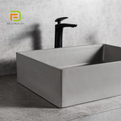 China Modern Cheap Square Gray Handmade Art Wash Fashion Garden Face Basin for sale