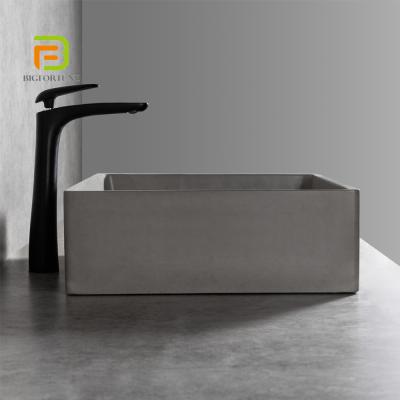 China Modern Cement Art Hand Wash Basin from China Manufacturer Casual Handmade Square for sale