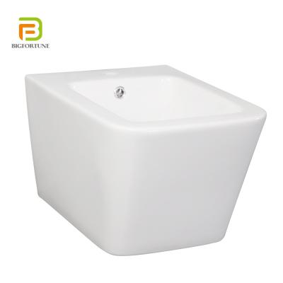 China Modern New Design Ceramic Wall Hung One Piece Square Bidet for Woman for sale