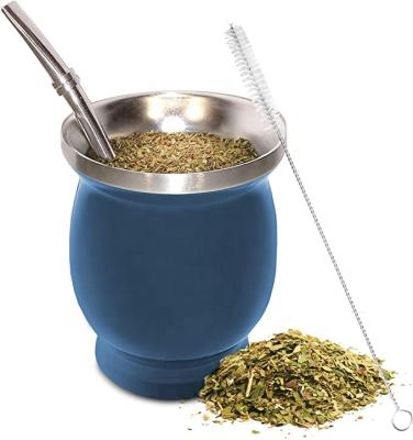 China Yerba 2021 Viable Mate Cup with Bombilla Straw Stainless Steel Double Wall Yerba Mate Gourd Cup Tumbler Cup for sale