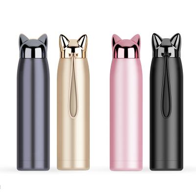 China Sustainable Cartoon Animal Kids Drinking Stainless Steel Vacuum Insulated Water Bottle Thermos Water Bottle for sale