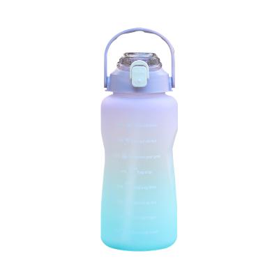 China Sustainable Bottle 2 Liter Bestselling BPA Free Colorfu Half Gallon Plastic Motivational Water Bottle With Flip Top Lid for sale