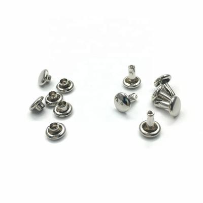 China Environmental Metal Nickel Plating Double 5mm Cap Rivet For Leather for sale