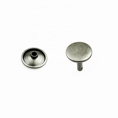 China Nickel Nickel Plate 10mm Iron Double Cap Rivets For Leather Bags for sale