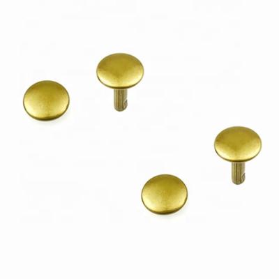 China Factory Price 7mm Nickel Free Leather Cap Double Rivets Brass For Bags Clothes for sale