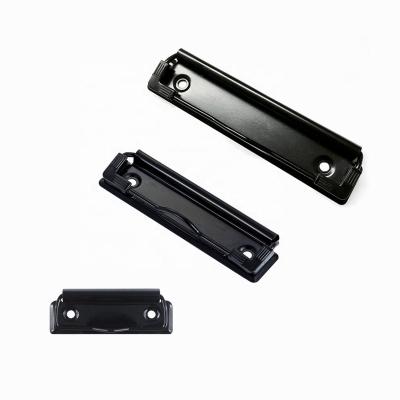 China Metal Electrophoresis Color Black Metal Flat Clip With Plastic Corner For Office for sale