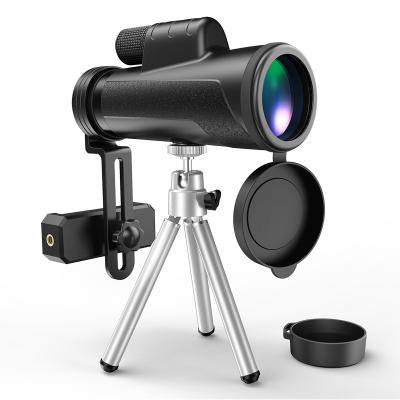 China TELESCOPE 12x50 HD High Power Tripod Monocular Prismatic Telescope with Portable Phone Holder for Hunting and Camping for sale