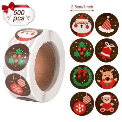 China 2020 Christmas Ornament Sealing Decorations Custom Christmas Stickers Navidad Noel Xmas Gifts New Year 2021 for sale