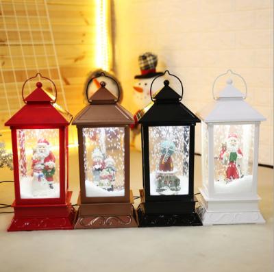 China Creative Christmas Wooden Decorations Snow Music Pendulum Lights Christmas Gifts for sale