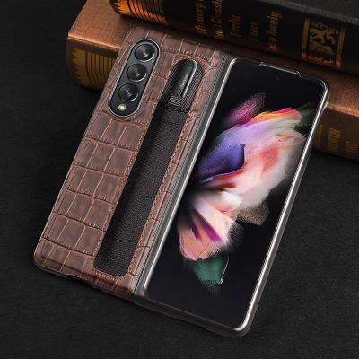 China Luxury Anti-drop Cell Phone Case With Pen Holder For Samsung Galaxy Z Fold 3 Z Fold 2 5g Protective Cover Case for sale