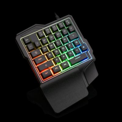 China Playing K7 Game Gaming Keyboard One-hand Wired Backlit Keypad For PUBG Game Mechanical Feel for sale