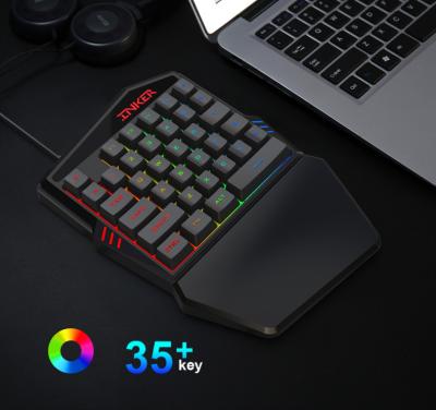 China Playing Game K99 One-hand keyboard 35keys feel mechanical gaming keyboard with backlit LED for PUBG/LOL/CF for sale