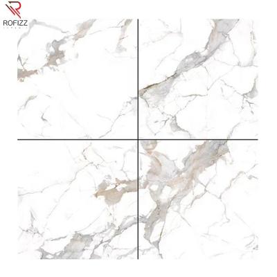 China CLASSIC modern bathroom porcelain white marble glossy polished floor tile for sale