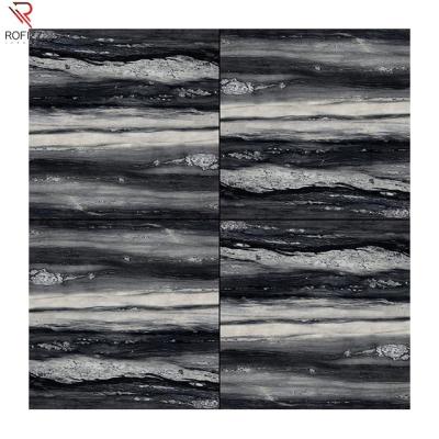 China Full Body CLASSIC Interior High Gloss Porcelain Flooring First Choice Natural Marble Black Tile for sale