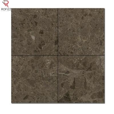 China Modern Anti Skid Fully Vitrified Living Room Floor Tiles 120x120 Dark Brown Spanish Glazed Porcelain Floor Tile for sale