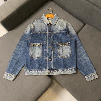 China Breathable Denim Jacket Trench Coat Leisure Overcoat Fashion Brand The Same Style Luxury Designer Windproof Outerwear for sale