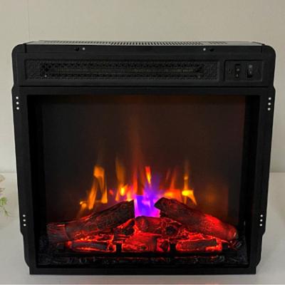 China LED light; 2D Single-Axis Flame Effect Wholesale Custom Black Color 18inch 1500W Modern Insert Fireplace Family Electric Fireplace for sale