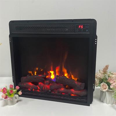 China Hotel OEM Custom Black Color 18inch 1400W Electric Fireplaces With Flame Effect Fireplace Decoration for sale