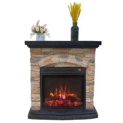 China Custom Popular Black Color 18inch 1400W Hotel Electric Fireplace With Independent Flame Control for sale