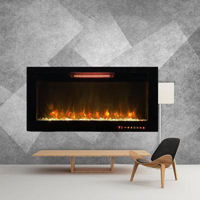 China 36 Inch Electric Fireplace Heater Wall Mounted Remote Control Muti Color Energy Saving Hotel Custom Led Electric Fireplace for sale