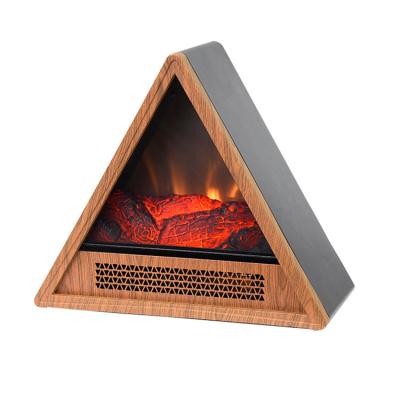 China Incandescent light; 2D Flame 1500W 17inch Triangle Freestanding Electric Fireplace Heater Stove for sale