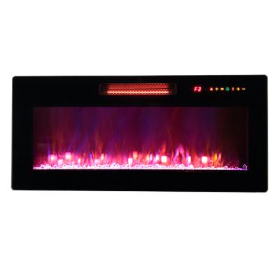 China Modern Luxury Tact Switch 40 Inch China 1500W Wall Recessed Fireplace Wall Mount Electric Fireplace With Led Energy Saving Technology for sale