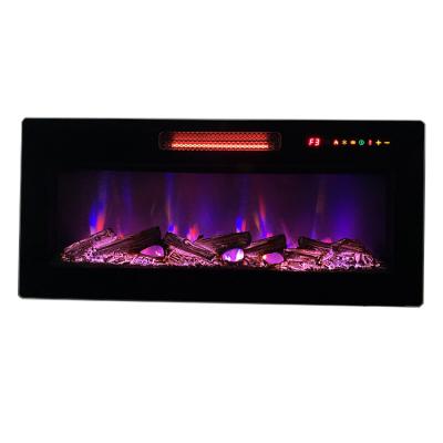 China 40' Modern Luxury Indoor Electric Floating Fireplace Wall Mounted Fireplace With 7 Flame Colors Change/Fireplaces On The Wall for sale