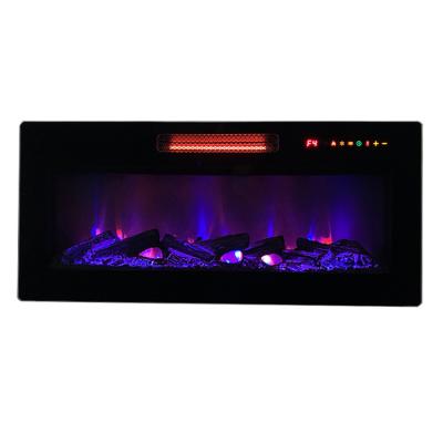 China Modern Luxury Wall Hanger 7 Fire Color + 5 Flush Fit 40 Inch Decorative Electric Fireplace For Sale for sale