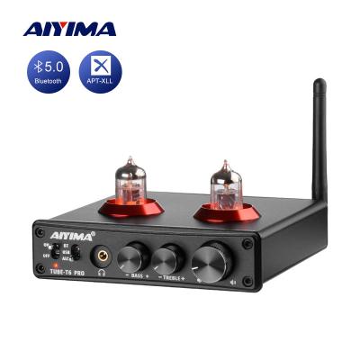 China AIYIMA JAN5725 Headphone Tube Bile Vacuum Pre Amplifier Preamp DAC CM6642 QC3008 BT 5.0 APTX Support PC-USB RCA 24bit/192kHz 128*130*30(mm) for sale