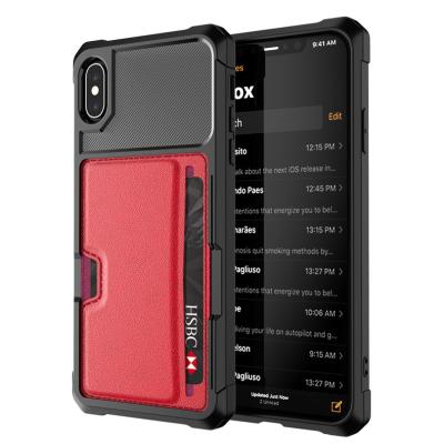 China Card Holder + Stand Multi Funtion 2 in 1 Phone Cover For iPhone X XS XR Max 10 11 PU Credit Card Slot Wallet Leather Phone Cases for sale