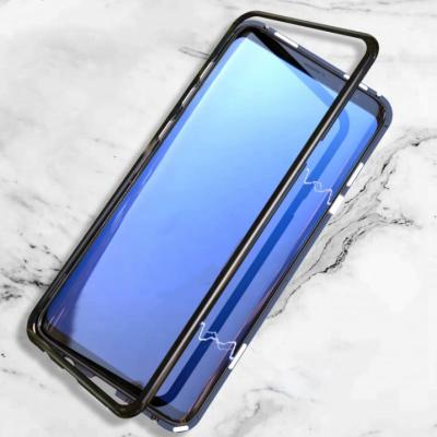 China Magnetic Adsorption 360 Degree Full Coverage Adsorption Phone Case Metal View Magnetic Tempered Glass Case For Samsung S9 plus S9 for sale