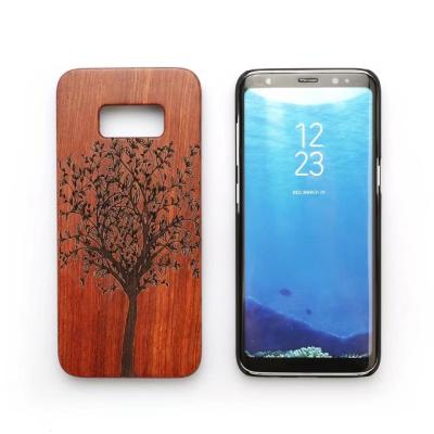 China 100% Wood + Natural Carved PC Cover Custom Design Laser Engraved Real PC Hard Wood Case Cover Wooden Phone Case For Samsung S8 S8 Plus for sale