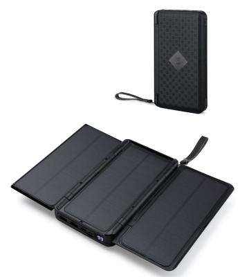 China A Type C Solar Energy Head Bounce Solar Panel Power Bank 20000mAh Outdoor Foldable Wireless Charging Bank for sale