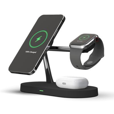 China Smart Watch for Magsafe Charger Stand 15W USB C Wireless Charger LED Light for iPhone 12 for iwatch for Airpods for sale