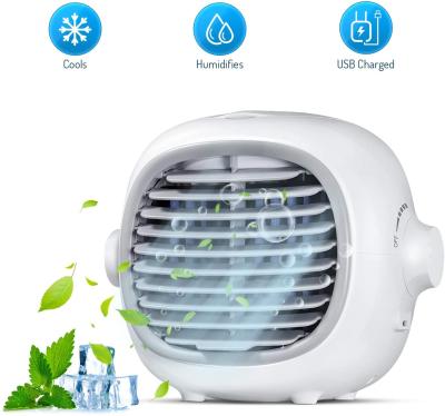 China Portable Rechargeable Personal Humidifiers Mist Cooler Space Fan Cooler Humidifier Desktop Quiet Fan with USB Recharged for sale