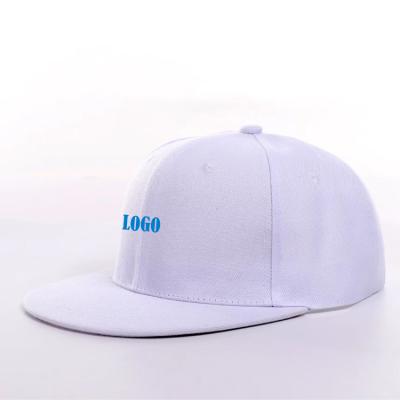 China Custom 6 COMMON Panel Bill Visor 3D Embroidery Mens Hip Hop White Snapback Logo Hat Flat Hats for sale