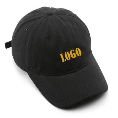 China Dad Hats COMMON Black Unstructured 100% Cotton Fabric For Unisex With Low Profile Dad Hats for sale