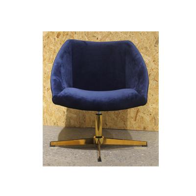 China Carlford Home Office Chair Swivel Blue Fabric , Conference Chair Working Swivel Chair With Gold Chrome Legs for sale