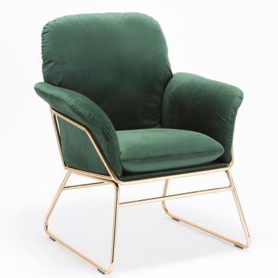 China Living Room Chair Carlford Armchair with Metal Frame Chrome Legs, Modern Green Velvet Accent Chair for Living Room Chair for sale