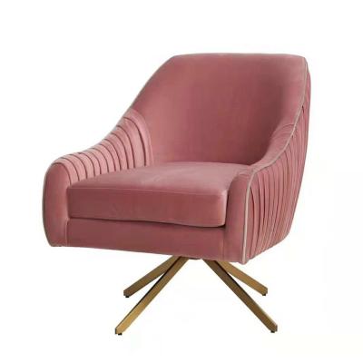 China Swivel Velvet Swivel Chairs, Popular Velvet Pink Chair, Best Selling Lounge Chair Accent Chair Armchair for sale