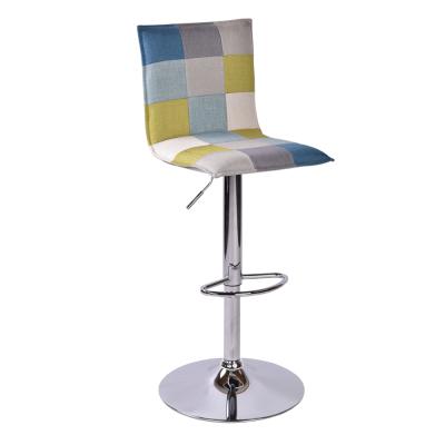 China Modern CARLFORD Swivel Bar Chair Colorblock Fabric Chrome Bar Chair Stool for sale